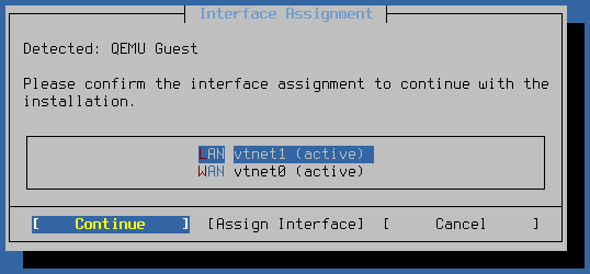 pfSense network configuration